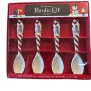 Williams Sonoma Nordic Elf Ceramic Spoon Set NIB