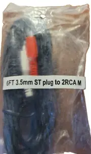 6FT 3.5mm ST plug to 2RCA M