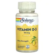 Solaray, Vitamin D-3 Lozenges, Lemon Flavor, 50 mcg, 60 Lozenges