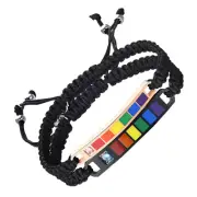 Rainbow Weave Bracelet Adjustable Braided Bangle Rainbow Bangles