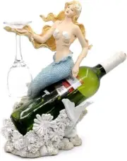 Comfy Hour Under The Sea Collection 13" Mermaid Wine Rack Bottle Holder