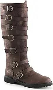 [BOKAAW] Unisex-Adults Renaissance PU Leather Boots, Black, Brown, Size 7-12, Mukluks, Flat Heel, Lace-Up, Casual, Club, Cosplay, 1702156, 5130982051