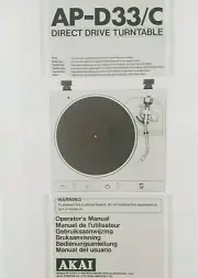 AKAI AP-D33/C Direct Drive Turntable - Operating Instruction - USER MANUAL
