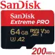 【SanDisk 晟碟】64GB 200MB/s Extreme Pro microSDXC U3 V30 A2 記憶卡(平輸 附轉卡)