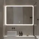 Horizontal LED Mirror 100x75cm Frameless Frosted Defogger Touch Sensor Dimmable