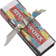 Rough Ryder Stoneworx Lady Leg Knife Blue Red Stone RR2410