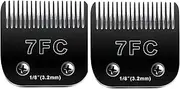 7F Blades Dog Grooming Blades Compatible with Andis/Oster A5/Wahl KM-10 Series Dog Clippers,Detachable Clipper Replacement Blade,Black (7FC/2PCS)