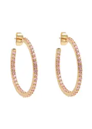 Crystal Haze Mini Serena 18kt Gold-plated Hoop Earrings - Pink ONE SIZE