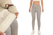 Women Lined Stretchy Thick Leggings Warm Thick Stretchy Soft Tights Thermal High Waist Pants-Light Grey
