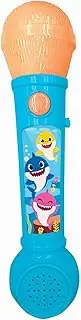 LEXIBOOK MIC80BS Pinkfong Baby Shark Microphone for Children, Musical Toy Game, Built-in Speaker, Light Effects, Demo melodies Included, Blue/Orange