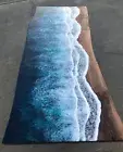 84"x42" Ocean Waves Epoxy Table Top, Epoxy Dining Table, Walnut Wood Epoxy Table