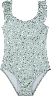 [Gottex] Kids Square Neck Ruffle One Piece Swimsuit Chlorine Fade Resistant and Built-in UPF UV 50+ Protection
