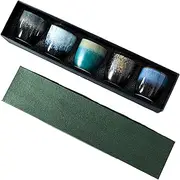 5 Pcs Ceramic Tea Cup Set in Box, Perfect for Tea Lovers and Entertaining, Coffee Cup Set for Home, Outdoor and Office