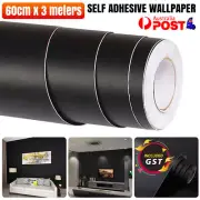 Black Vinyl Roll Adhesive Matte Contact Paper Waterproof Wallpaper Furniture