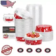 Premium Quality 8oz Mini Pie Pans Set - 100 Disposable Baking Tins with Lids