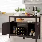 NNECW Modern Dining Buffet Cabinet with Wine Rack &amp 2 Cabinets &amp Drawer-Co