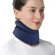 Neck Brace - Cervical Collar - Soft Neck Support Relieves Pain & Pressure in Spine - Wraps Aligns Stabilizes Vertebrae & Keep Warm by Velpeau (Blue Large)