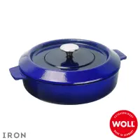 在飛比找momo購物網優惠-【Woll】德國歐爾-IRON 28cm淺型鑄鐵鍋(藍)