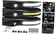 Headlamp Flashlight, 3Pack Rechargeable LED Headlamps Mysterious Black