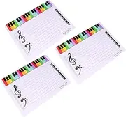 COHEALI 3pcs Erasable Stave Whiteboard Music Practice Tool Waterproof Music Teaching Board for School