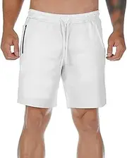 [SWJGLITTR] Mens Mesh Running Short Breathable Gym Pocket Short Pants Athletic Workout Quick-Dry Shorts