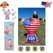 Pre-Lit 5ft Inflatable Heart with Bald Eagle - Perfect for Independence Day