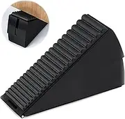 WEZCHUGHAOL Heavy Duty Door Stoppers Wedge Tall Door Stop for Bottom of Door Security Rubber,3 Inch High Adjustable Spring Loaded Spring,Door Wedge Stopper Suits Any Heavy Door (Black)