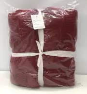 NEW Pottery Barn Waffle Weave Resort Spa Bath Robe~MEDIUM~Red~NO MONO
