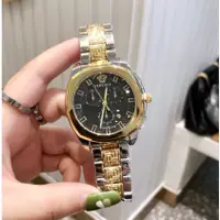 在飛比找蝦皮購物優惠-凡賽斯 范思哲范思哲三眼六針石英機芯不銹鋼錶帶手錶男士錶盤不