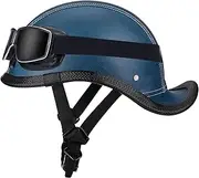 Motorcycle Helmet Vintage Dovetail Design Helmet Vintage Half Shell Helmet with Personalized Goggles Adult Men Women Cruiser Chopper Motorcycle DOT/ECE Approved