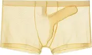 [Generic] Faux Leather Shorts Men Mens Ice Silk Transparent Triangle Pants Thin Low Waist Mesh Summer Sexy Breathable Underwear Trendy Pants Head Snack Baskets for Men