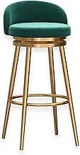 Luxury Kitchen Bar Stools, Counter Height Bar Stools for Kitchen Island, Velvet Swivel Barstools with Back and Footrest, Modern Upholstered Bar Chairs