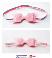 Pink Glitter Bow Knot Baby Girls Kids Headband Elastic Stretch Head Hair Band