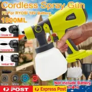 Cordless High Pressures 40 Dins Paint Spray Gun Sprayer For RYOBI 18V Battery