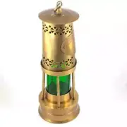 Antique Brass Nautical Lantern Vintage Maritime Oil Lamp with Hanger