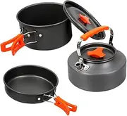 GANAZONO 1Set Outdoor Picnic Cooking Portable Camping Pan Kettle for People Lightweight Utensils for Hiking Easy to Clean Non Stick Cookware Compact Design for Outdoor