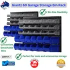 Storage Bin Rack Wall Mounted Garage Organiser Holder For Tool Parts Bolts Nuts