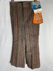 NWT Little Ruffy Boys' Slacks Flare Retro Vintage Cotton Size 5 Pants Hippy