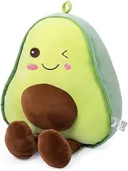 Avocado Stuffed Animal Snuggly Plushies Fruit Soft Plush Toy Hugging Pillow,Cute Cartoon Plush Avocado Kawaii Food Shaped Fruit Pillow Gifts for Birthday,Valentine's Day,Christmas