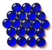20 x Shades of Prussian Blue Art Craft Mosaic Pebbles Glass Stones (18mm - 20mm)
