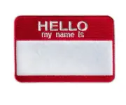 Iron on Hello My Name is Patch BLANK Halloween Party Kids Name Tag 3 x 2"