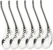 BIUDECO 6pcs Stainless Steel Caviar Serving Spoons Set Slotted Spoons for Cooking for Fish Roe Easy to Use Kitchen Gadgets