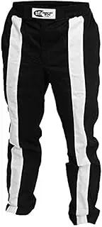 K1 Race Gear Triumph 2 Single Layer SFI-1 Proban Cotton Fire Pants (Black/White, Medium/Large)