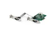 StarTech.com Serial Adapter with 16950 UART - Low-profile Plug-in Card - 1 - TAA Compliant - PCI Express x1 - PC, Linux - 2 x Nu