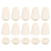 16Pcs Plastic Cord Lock Bell End Stopper Cord End Lock Rope Fastener, Beige