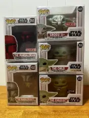 The Mandalorian Funko Pops Lot of 5 New In Box W/Protectors