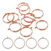 50Pcs Round Alloy Open Back Bezel Pendants Resin Frame Rose Gold