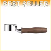 Secure Grip 54mm Portafilter with High-Polished Stainless Steel and Natural Wood