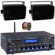 Pyle PDA63BT Bluetooth Home Amplifier Receiver, 2x 3.5" 200W Max 3-Way Speakers