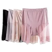 Slip Shorts For Women Under Dress,seamless Smooth Underwear Lace Thigh Panties Safety Shorts Shorts Under Skirt Tw Beige XL 60kg-80kg